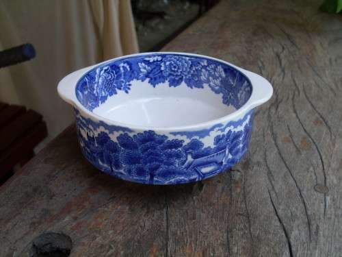 ENOCH WOODS WOODS WARE ENGLAND ENGLISH SCENERY BLUE & WHITE SMALL SERVING BOWL