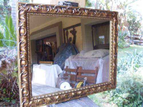 CONTEMPORARY WOOD FRAMED WITH GILT PROFILE RECTANGULAR MIRROR NICE PRICE!