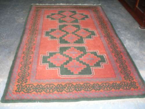 UNUSUAL PALETTE OF COLOURS! HAND KNOTTED RAJASTHAN ORIENTAL CARPET/RUG GEOMETRIC DIAMOND FLORAl ++