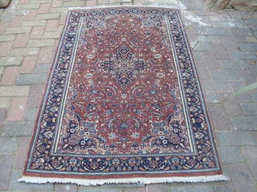 LOVELY HAND MADE INDO PERSIAN JAIPUR RUG/CARPET. CENTRAL MEDALLION, FLORAL WITH EARTHY TONES. NICE!