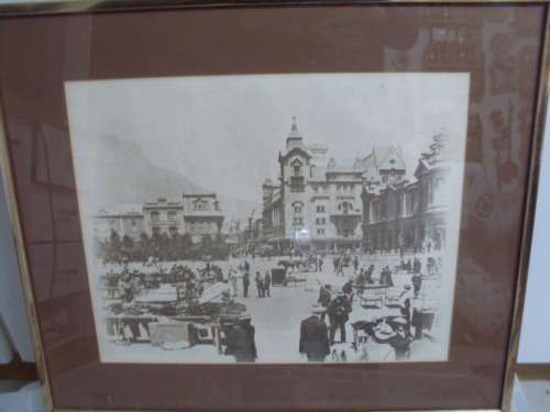FRAMED PRINT OF PHOTOGRAPH CAPE TOWN EARLY 1900'S WITH TIVOLI THEATRE ETC INTERESTING HISTORY