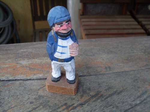 CARVED PAINTED WOODEN ORNAMENT OF A SAILOR OR FISHERMAN