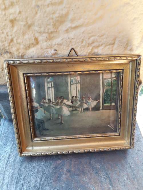 VERY DIFFERENT PRINT, DOMED OR CURVED. SMALL FRAMED WITH BALLERINAS