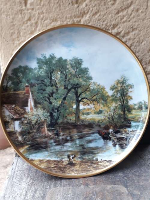 THE HERITAGE COLLECTION HUGUENOT ROYALE JOHN CONSTABLE HAY WAIN SUFFOLK VALLEY  DISPLAY PLATE 20CM