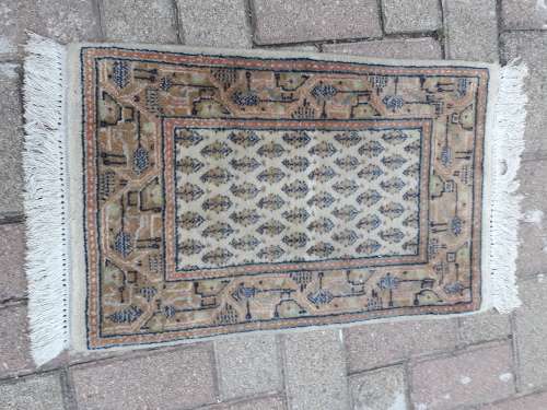 ANOTHER SMALLIE BUT GOODIE, HAND KNOTTED INDO-PERSIAN MIR (BOTEH DESIGN) RUG