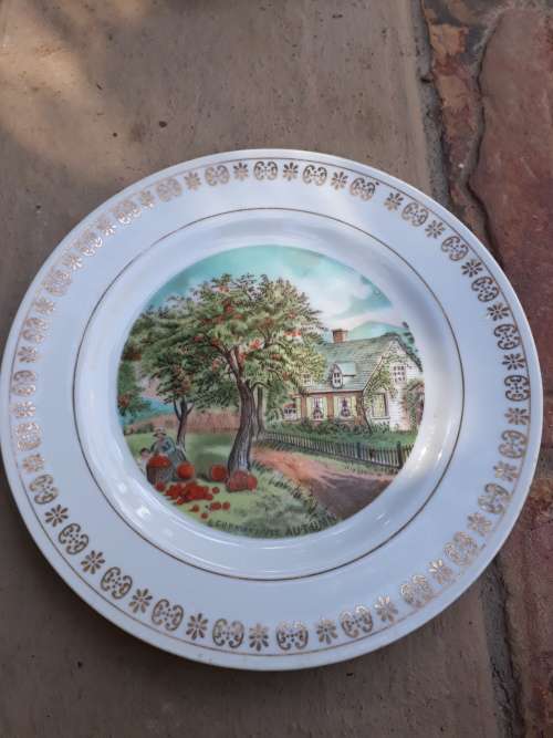 CURRIER & IVES JAPAN FOUR SEASONS "AUTUMN" DISPLAY PLATE 20.5CM