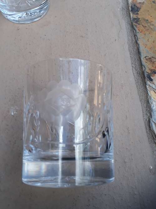 WOW, JUST OUT OF THIS WORLD VINTAGE ROSE CUT WHISKEY TUMBLERS, BOTTOMS UP!