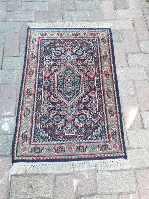 BEAUTIFUL SMALL HAND KNOTTED INO-PERSIAN BIDJAR OR TABRIZ STYLE MAHI / HERATI DESIGN RUG GR8 TONES