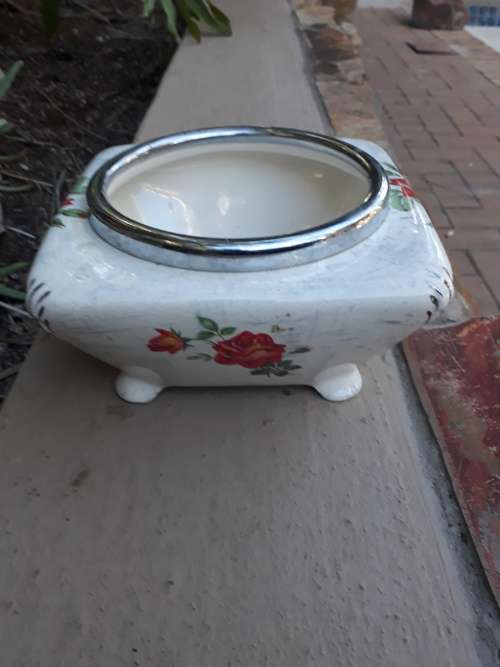 VINTAGE 1950'S MIDWINTER ENGLAND LARGE FRUIT BOWL OR VASE GORGEOUS ROSE PATTERN