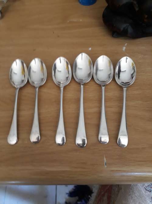 VERY NICE SET OF SIX VINTAGE/ANTIQUE EPNS A1 TEASPOONS