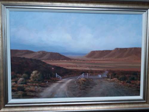 MAGNIFICENT VERY LARGE FRAMED KAROO LANDSCAPE BY WELL KNOWN & LISTED ARTIST SHELAGH PRICE. BARGAIN!