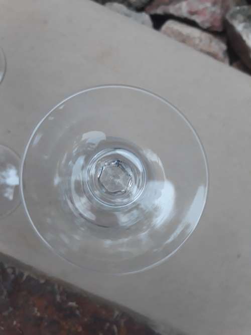 SET OF FOUR CRYSTAL DIAMOND STAR FLASH CRYSTAL WINE GLASSES