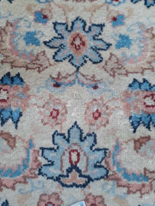 BEAUTIFUL INDO PERSIAN CARPET RUNNER IN PINK BLUE FLORALS 350 X