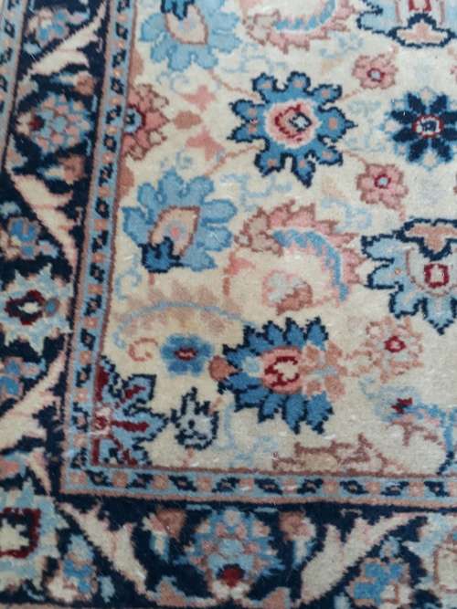 BEAUTIFUL INDO PERSIAN CARPET RUNNER IN PINK BLUE FLORALS 350 X