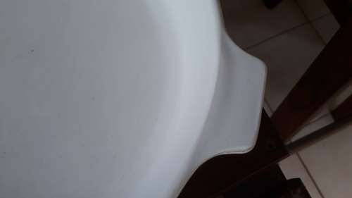 DR INC ONLY VINTAGE CORNING WARE WHITE BUFFET SERVER B=10 SKILLET LID, BLACK HANDLE