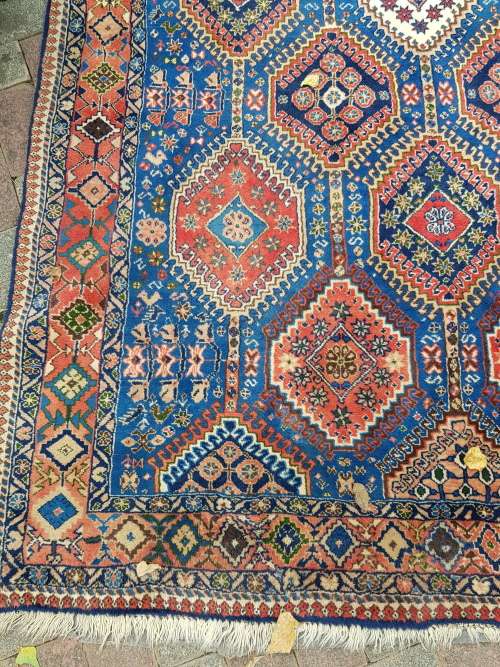 STUNNING PERSIAN (IRAN) HAND KNOTTED GEOMETRIC CARPET RUG