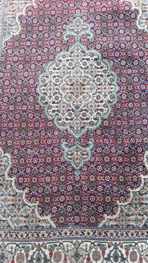 REDUCED!!!! FINELY HAND KNOTTED PERSIAN MAHI TABRIZ RUNNER (HERATI DESIGN)