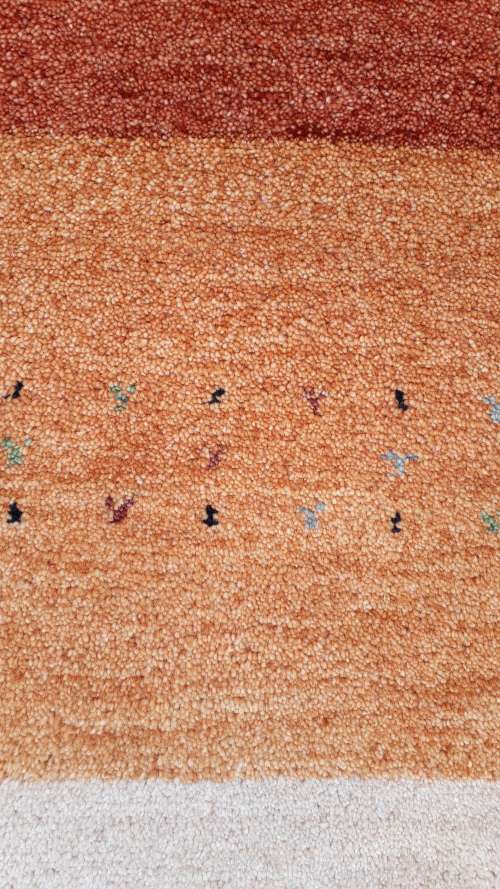AS NEW GORGEOUS INDO PERSIAN HAND MADE GABBEH EARTHY AUTUMN TONES THICK STRIPE