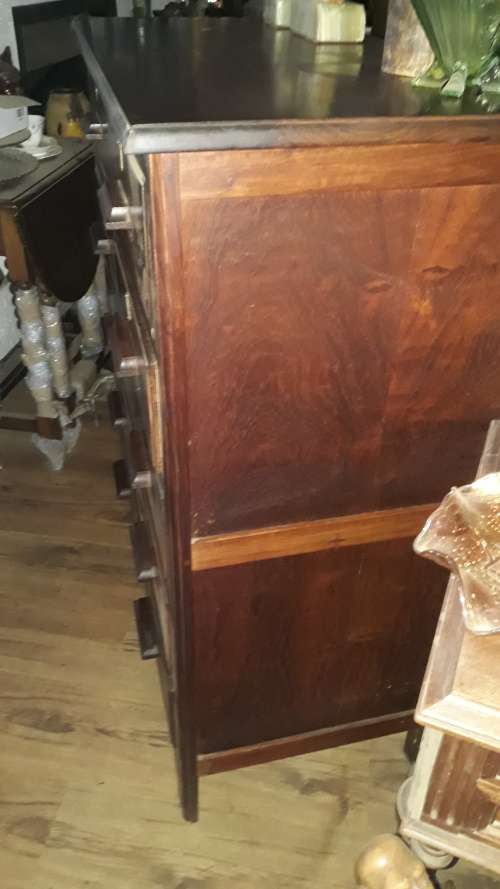 FOR RUSTY COTTON BEAUTIFUL VINTAGE WOOD CHEST OF DRAWERS UNUSUAL 4 SHORT 3 LONG