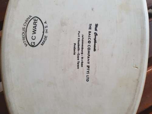 VINTAGE RETRO SOUTH AFRICAN G C WARE CERAMIC DISH WITH PATTERN