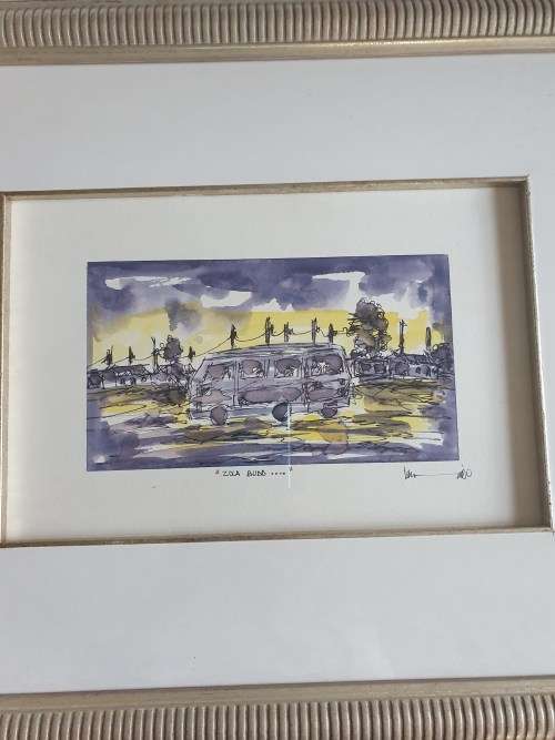 lOVELY MIXED MEDIA ARTWORK BY CONTEMPORARY SOUTH AFRICAN ARTIST THANDO NGWENYA "ZOLA BUDD"