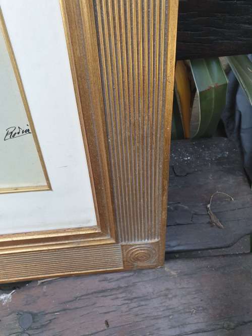 LARGE FRAMED PRINT OF ABSTRACT PERSON NO GLASS LOOKS FRENCH??