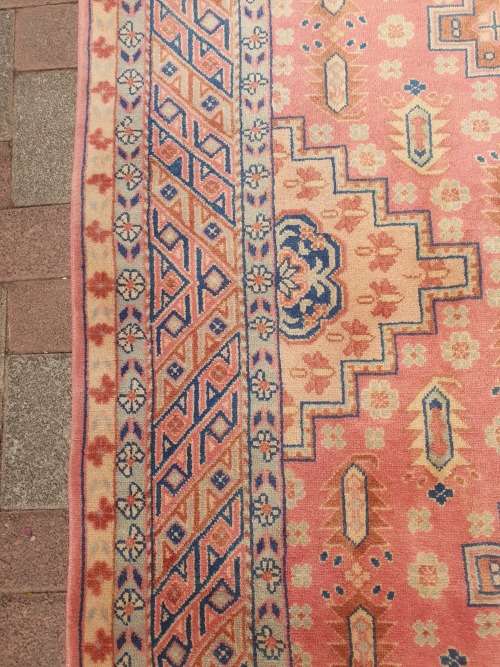 GORGEOUS AS NEW HAND KNOTTED ORIENTAL SINKIANG CARPET / RUG GEOMETRIC FLORAL