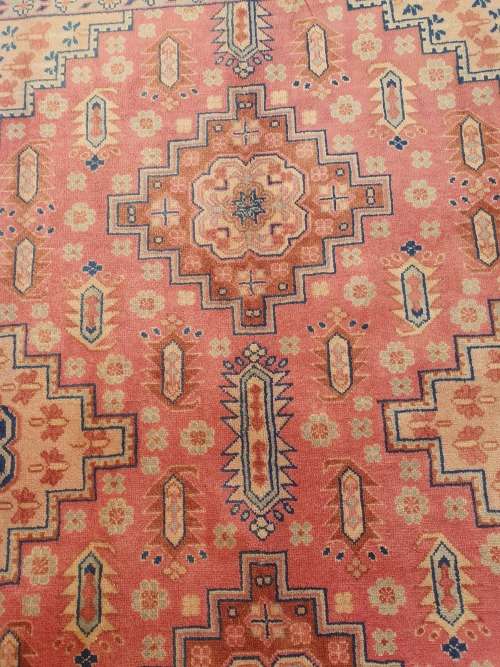 GORGEOUS AS NEW HAND KNOTTED ORIENTAL SINKIANG CARPET / RUG GEOMETRIC FLORAL
