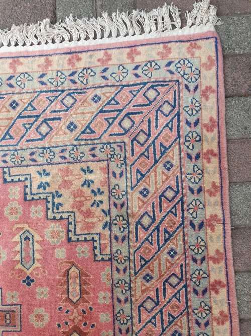 GORGEOUS AS NEW HAND KNOTTED ORIENTAL SINKIANG CARPET / RUG GEOMETRIC FLORAL
