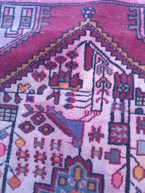 REDUCED LUSH and PLUSH PERSIAN HAND KNOTTED RUG, GEOMETRIC, FLORAL and ANIMALS
