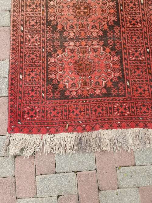 HAND KNOTTED ORIENTAL / PERSIAN TRIBAL GEOMETRIC RUNNER
