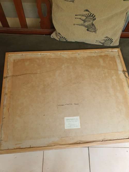 LOVELY LARGE FRAMED ORIGINAL LANDSCAPE WATERCOLOUR OF OUTENIQUA MOUNTAINS BY MYFANWY ADAMS