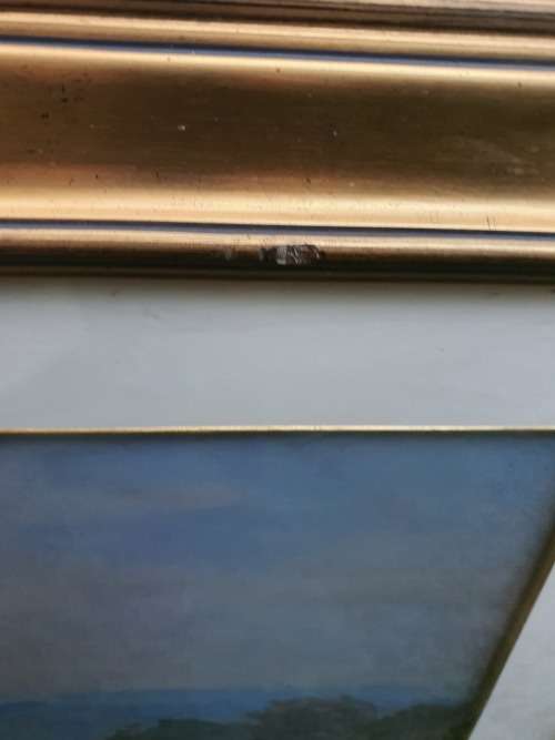 Very large framed gilt wood framed wildlife print impala etc