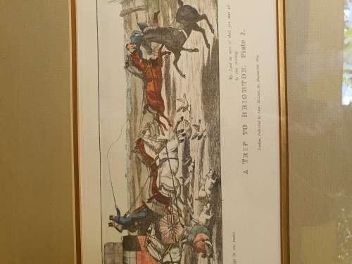 Vintage framed colour lithograph after John Paul A trip to Brighton Plate 2