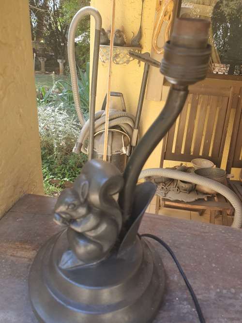 Vintage or antique Gero Holland art deco metal or pewter squirrel lamp base
