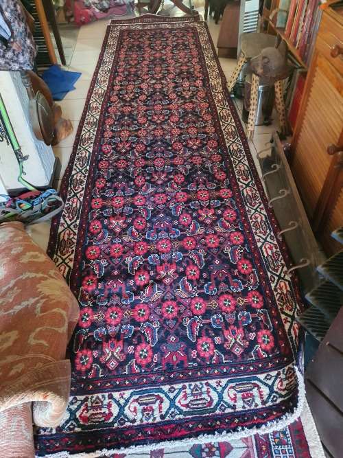 FOR JOHANN BEAUTIFUL NEW HAND KNOTTED PERSIAN RUNNER CARPET 410CM  BY 110CM FLORAL DARKER TONES