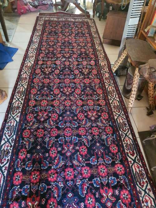 FOR JOHANN BEAUTIFUL NEW HAND KNOTTED PERSIAN RUNNER CARPET 410CM  BY 110CM FLORAL DARKER TONES