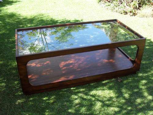 LARGE & IMPRESSIVE RETRO?? COFFEE TABLE WITH GLASS. PLEASE DO LOOK