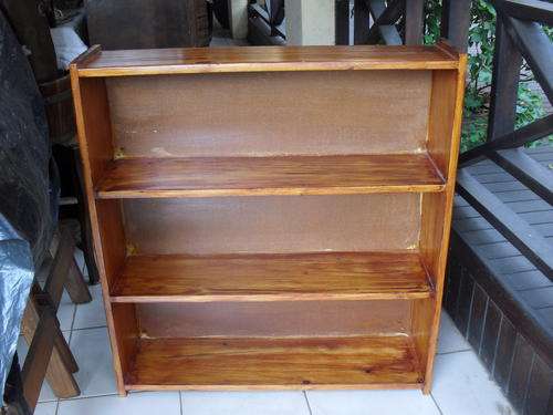 HOW LOW CAN YOU GO!. STAINED 4 SHELF PINE BOOKCASE, GRAB IT WHILE YOU CAN