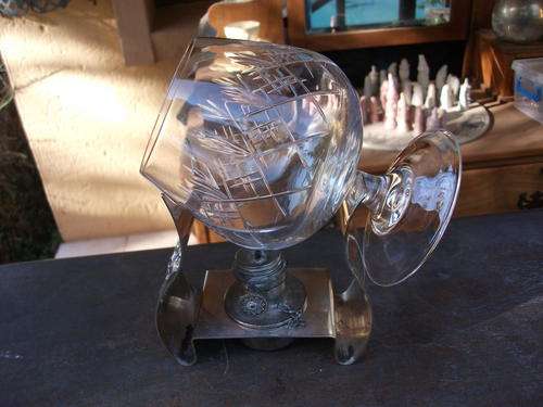 RATHER SOPHISTICATED SILVER PLATED BRANDY/COGNAC WARMER WITH DETAIL