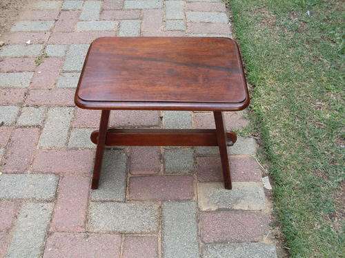 SOLID WOOD MILK MAIDS STOOL OR SIDE TABLE WITH PEG DETAIL. GORGEOUS