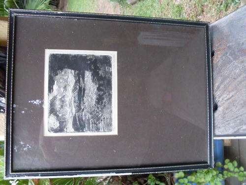 SIGNED FRAMED ETCHING?? TYPE MOUNTAINSCAPE UNKNOWN ARTIST