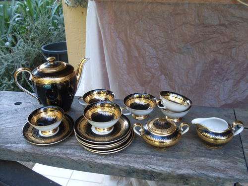 EXQUISITE IN ALL RESPECTS RUDOLF WACHTER BAVARIA COMPLETE COFFEE SERVICE GREEK KEYS ++  IN GOLD