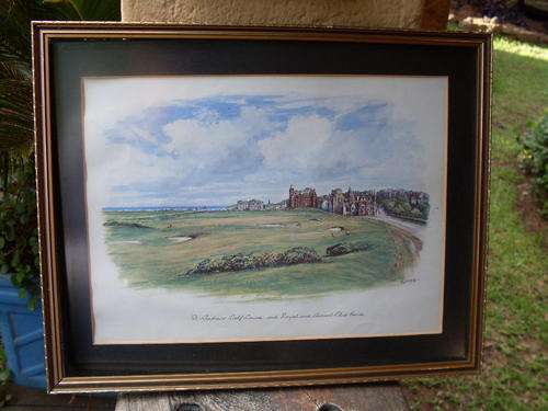 FRAMED PRINT BY JUDGES OF ST ANDREWS GOLF COURSE & ROYAL & ANCIENT CLUB HOUSE