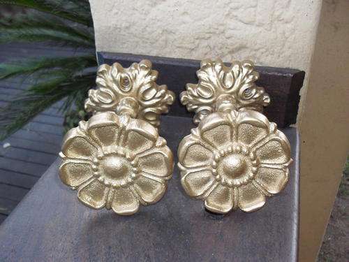 A pair of Gold Floral Curtain tie backs/Hold backs Nice