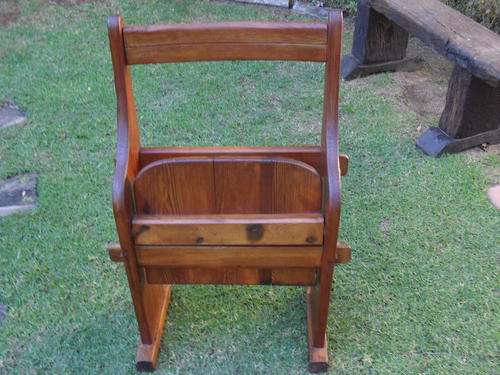 AFRICANA RARE? CHURCH/PEW  CHAIR. OREGON AND PINE GORGEOUS!!!!!!HEAVY SPRING LOADED!!! OLD