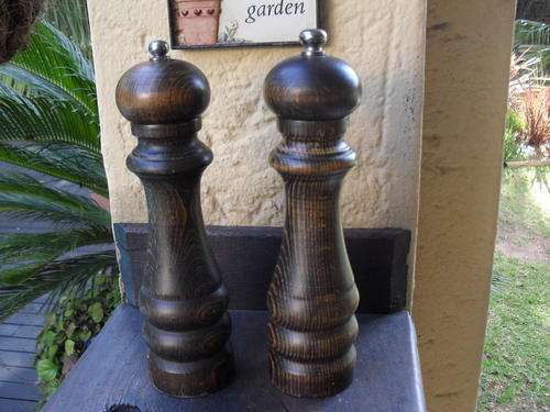 Magnificent PAIR OF BOREL FRANCE .WOOD..SALT & PEPPER GRINDERS. WOW!