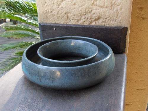 VERY NICE CERAMIC BLUE/GREY POSEY RING NUMBERED 76 SIMILAR TO LUCIA WARE/LINNWARE