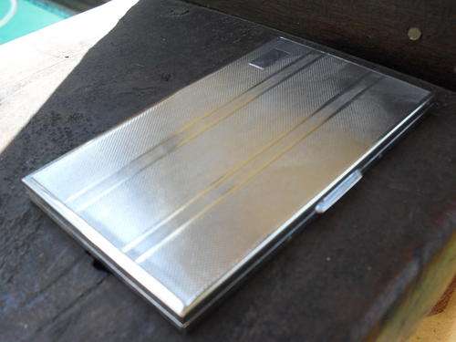 GREAT FIND!! VINTAGE,  MAYBE DECO??  SILVER CHROME CIGARETTE CASE BY ZENETTE ENGLAND COLLECTABLE!!