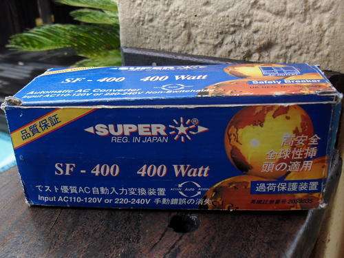 SUPER (REG IN JAPAN) AUTOMATIC AC 400 WATT CONVERTER. INPUT AC110-120V OR 220-240V